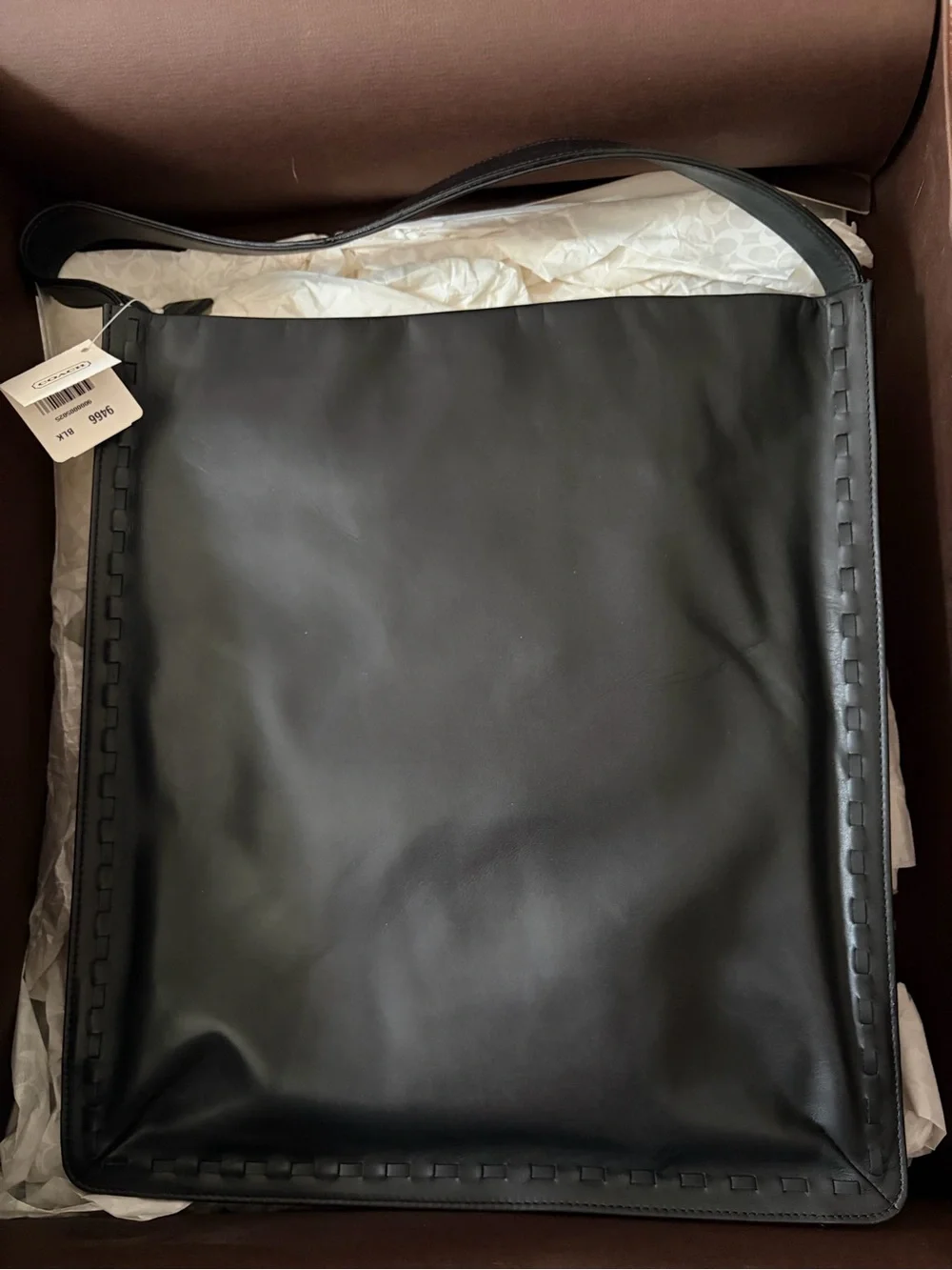 Coach Black Leather Hobo Shoulder Bag. New in Box!